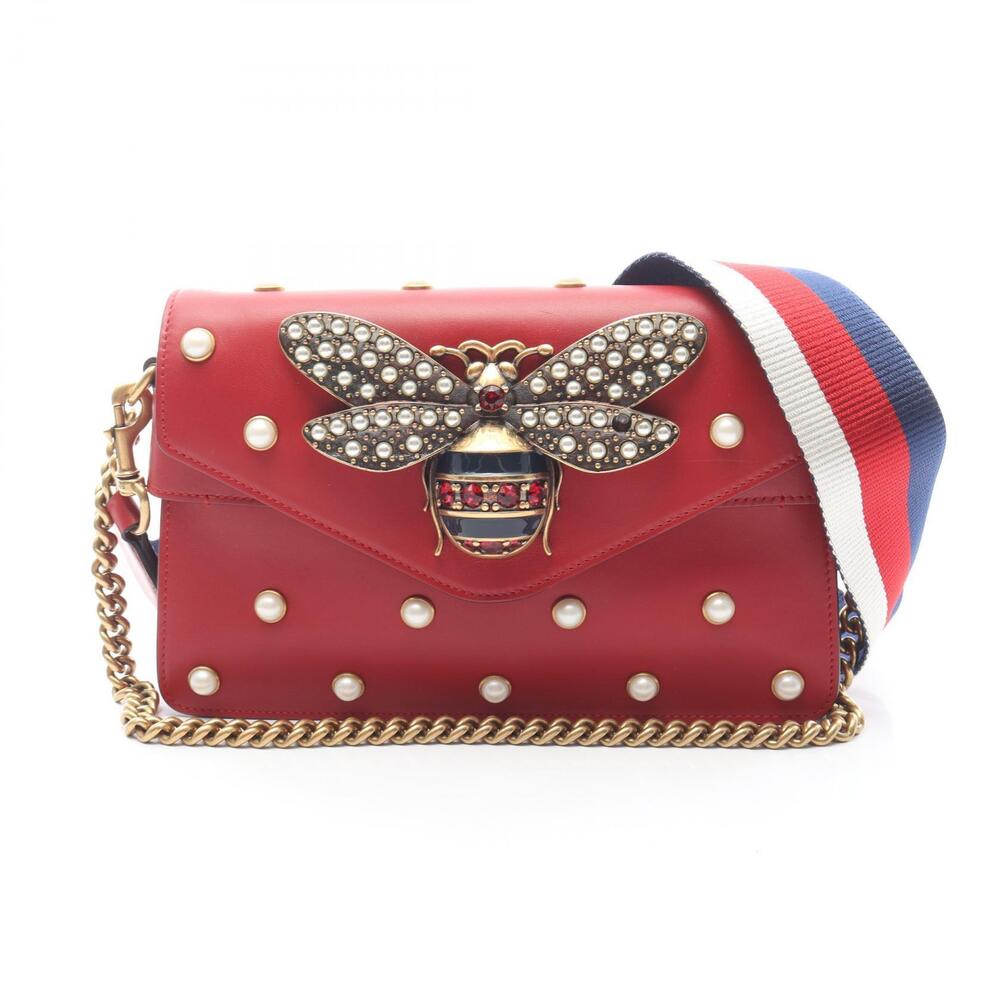 Gucci Broadway Shoulder Bag Leather Red
